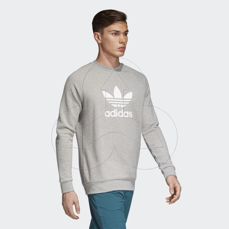 Bluza m ska ADIDAS TREFOIL CREW CY4573 odcienie szarego Profesjonalny Sklep Sportowy kajasport
